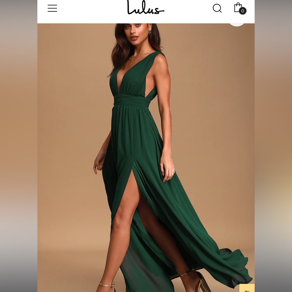 Emerald green special occasion dress. Worn once. Size small